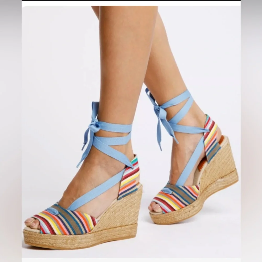 PENELOPE CHILVERS High Catalina Picasso Espadrille Multi Stripe Size 37